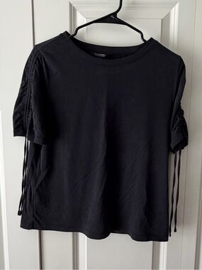 Banana Republic Sandwash Modal Black Ruched Tshirt